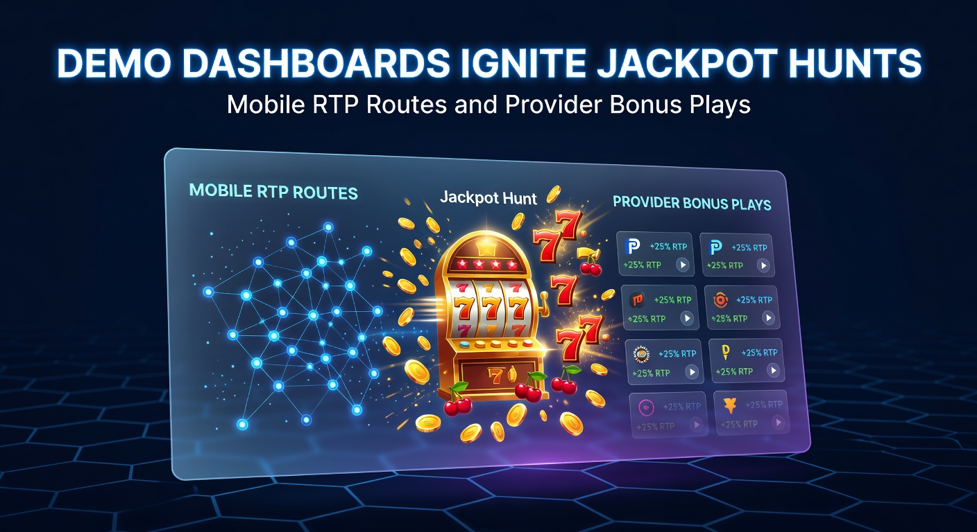 Vibrant demo dashboard interface displaying mobile slot RTP metrics and jackpot progress bars on a smartphone screen