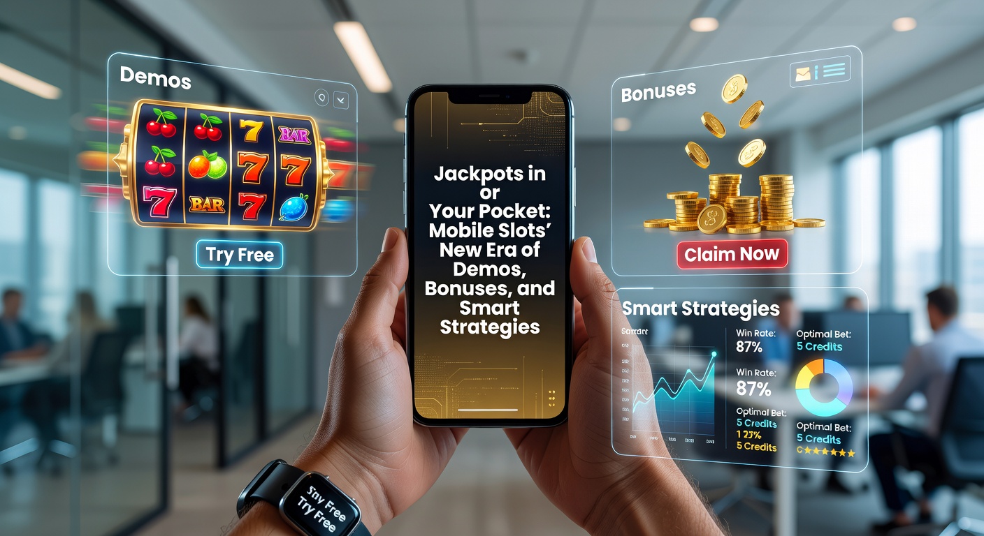 Smartphone displaying a mobile slot bonus round with exploding jackpots, free spins, and strategy overlays highlighting RTP and bet sizes