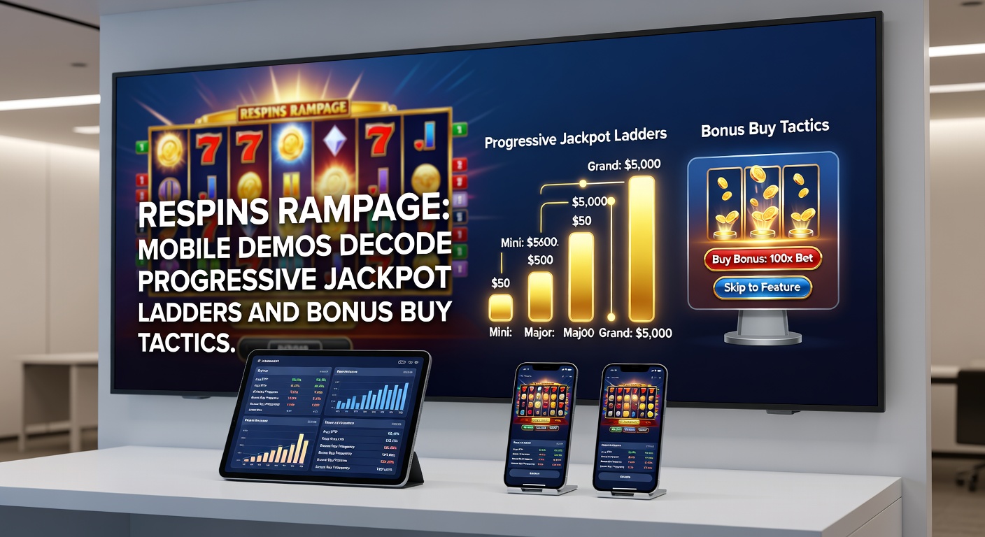 Close-up of progressive jackpot ladder interface on a mobile demo, with respin counters and bonus buy options highlighted