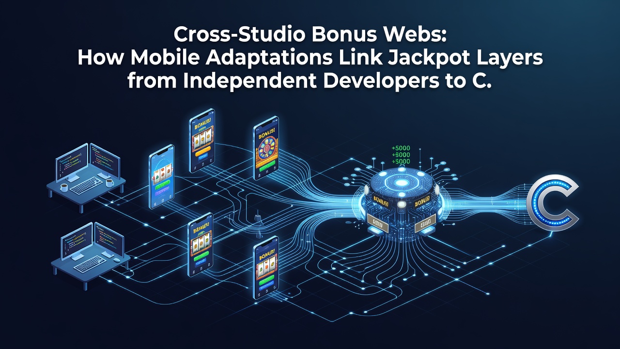 Network diagram illustrating bonus connections between mobile slots, jackpots, and casino promotion timelines