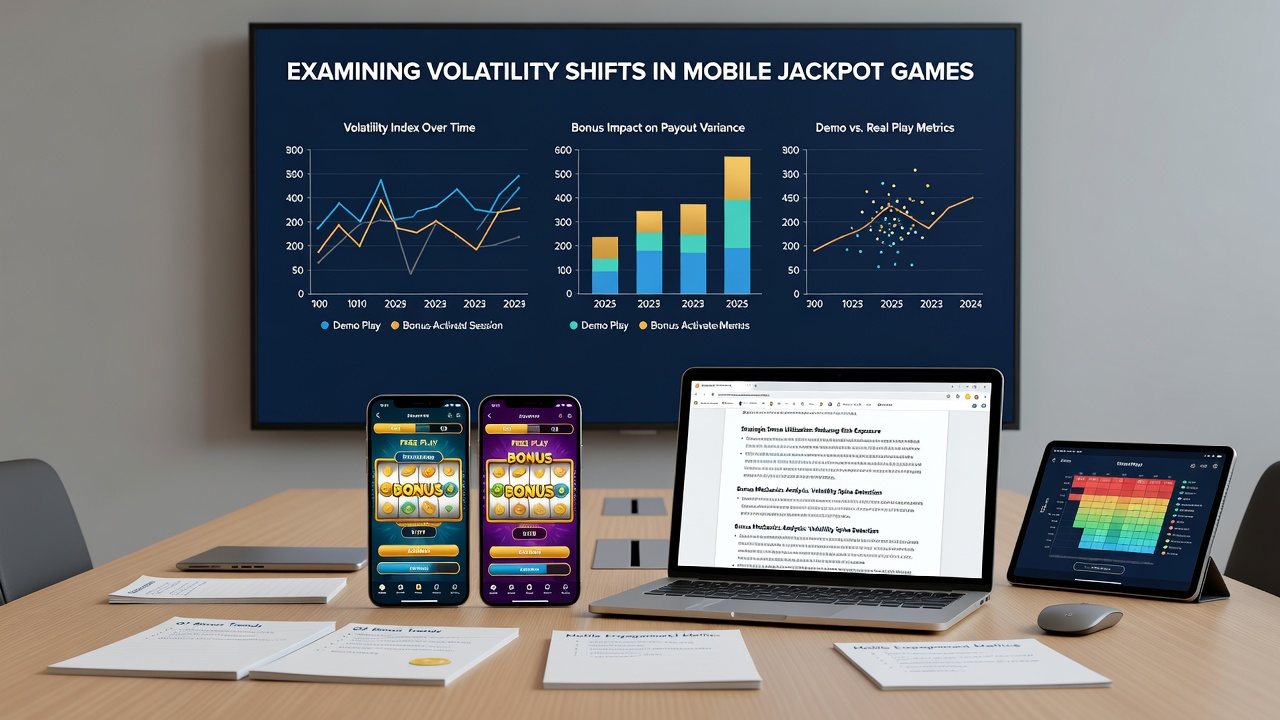 Bonus round interface in a mobile jackpot slot demonstrating volatility during feature play