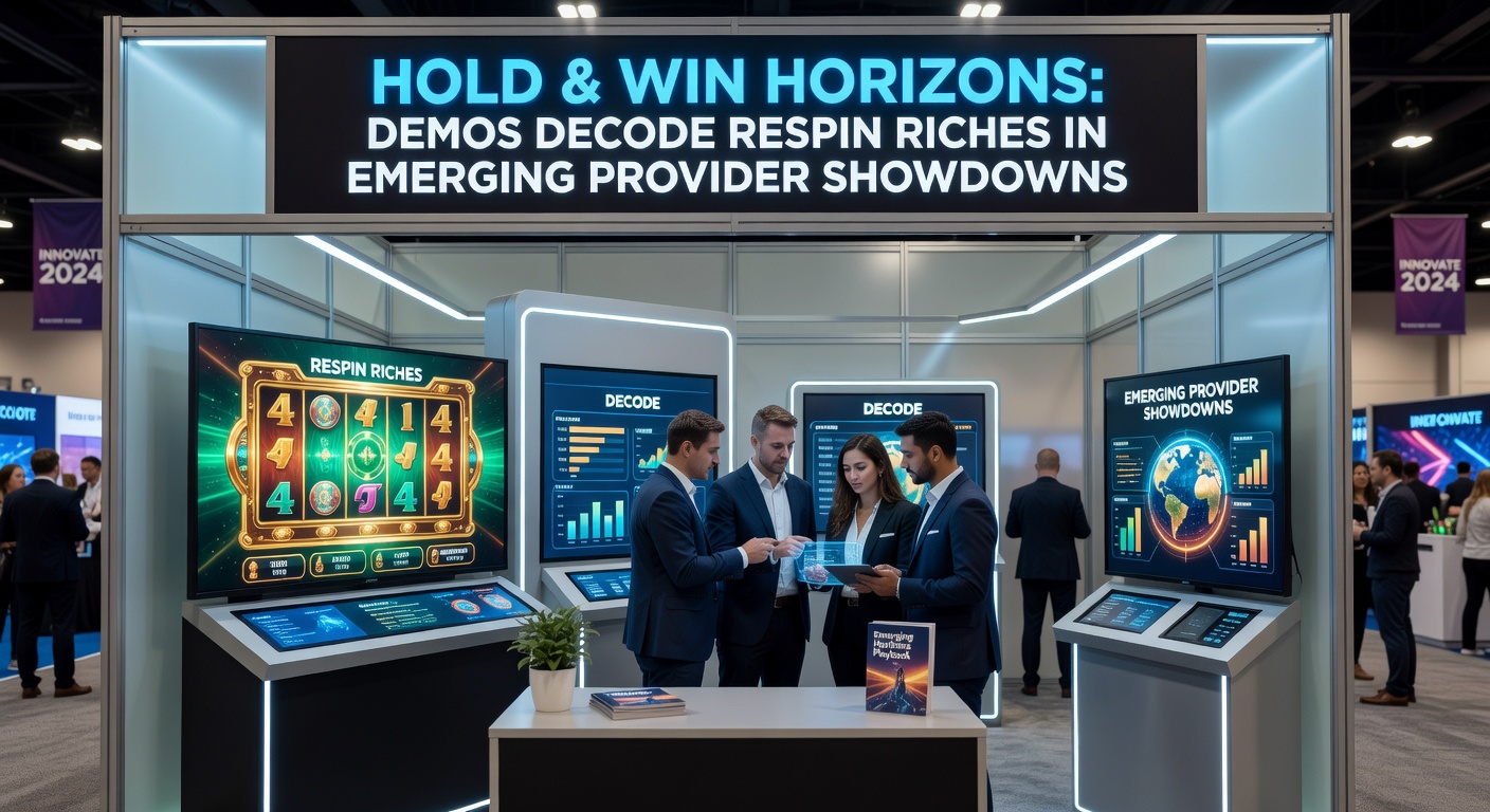 Comparative chart of emerging slot providers' Hold & Win titles, highlighting RTPs, max wins, and demo hit frequencies in a showdown-style graphic