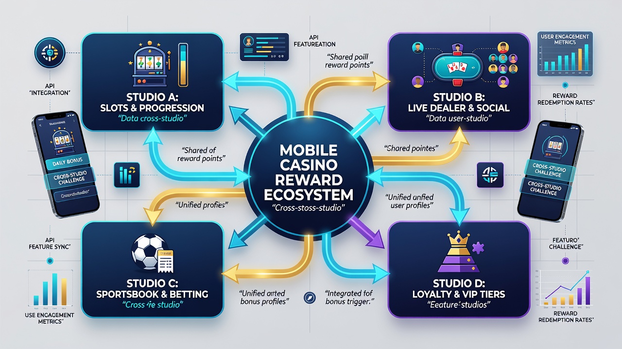 Player interface screenshot illustrating combined bonus features from different studios