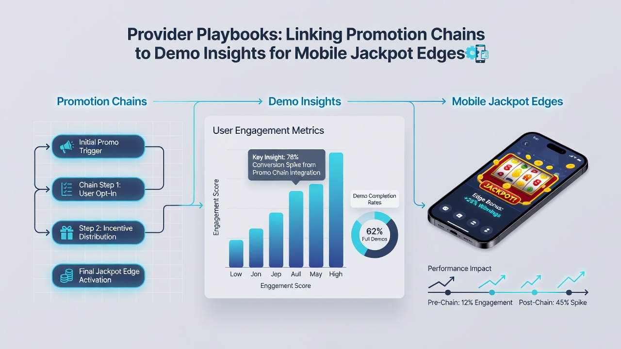 Mobile device displaying slot game interface with overlaid promotion chain metrics and jackpot probability indicators