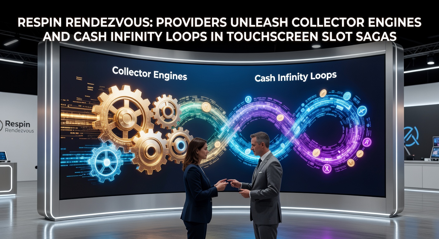 Vibrant touchscreen slot screen displaying respin activation with glowing collector symbols stacking prizes on mobile device