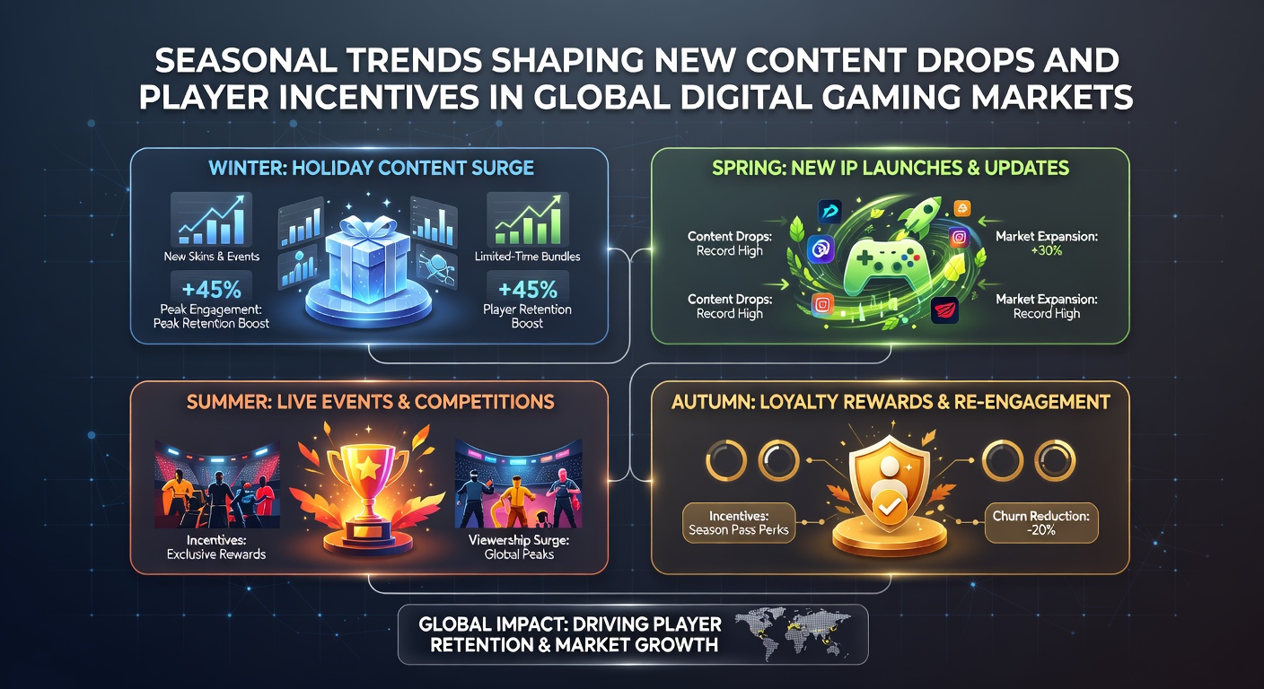 Global map highlighting seasonal gaming market variations and incentive strategies