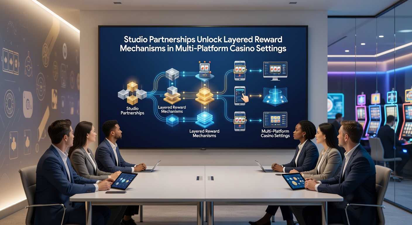 Diagram showing data flow between partnered casino studios and layered reward tiers